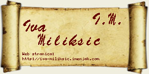 Iva Milikšić vizit kartica